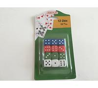 Equilibre et Aventure Jeu de dé & de Poker : Lot de 12 dés de 18 mm colorés