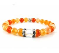 Equilibre et Sens Bracelet CORNALINE Véritables perles naturelles de grade élevé AAA 8mm Unisexe Fabrication artisanale française par Mtre Reiki