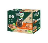 EQUILIBRE & INSTINCT-Aliment humide pour chat adulte bio poulet petits pois carottes Équilibre & Instinct - 12 x 85 g