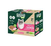 EQUILIBRE & INSTINCT-Aliment humide pour chat adulte bio saumon petits pois carottes Équilibre & Instinct - 12 x 85 g