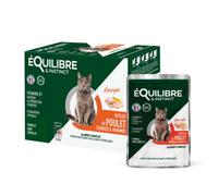 EQUILIBRE & INSTINCT - Chat Stérilisé - Sachet Nourriture Humide Poulet - Favorise la Production d’énergie - Recette Complète formulée avec des vétérinaires - 12x85g - Fabriqué en France