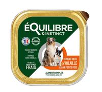 EQUILIBRE&INSTINCT-Pâtée pour chien volaille pois en barquette de 300 g