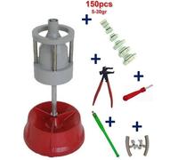 Equilibreuse de Pneu Manuelle Portable avec Centreur + 150 Plombs a Frapper 5-30gr+ Tire Valve + démonte Obus + Pince + Paire