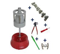 Equilibreuse de Roue Manuelle + 150 Masses à Frapper Jante Alu 5-30g + Tire Valve + Démonte Obus + Pince + 2 Protèges Jante