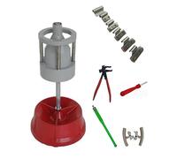 Equilibreuse de Roue Manuelle + 150 Masses à Frapper Jante Alu 5-30g + Tire Valve + Démonte Obus + Pince + 2 Protèges Jante