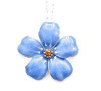 equilibrium Collier plaqué argent avec pendentif en forme de fleur Myosotis dans une boîte cadeau