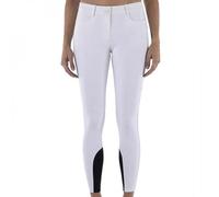 Equiline Cornek Pantalon d'équitation pour femme - Vêtements de sport pour la montagne anglaise, pantalon avec poignée au genou (IT, nombre, 44, régulier, noir)