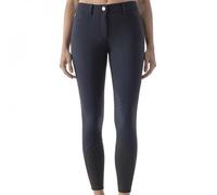 Equiline Pantalon d'équitation pour femme modèle ATIRK, pantalon de sport avec poignée au genou en tissu technique respirant - saut ou robe (IT, nombre, 40, régulier, blanc)