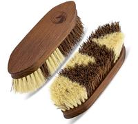 Equimour brosse dure - brosse de pansage pour cheval, corps en bois | Poils robustes et fermes pour un nettoyage en profondeur du poil, des sabots et des bottes - corps en bois avec dragonne