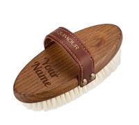 Equimour Brosse lustrante personnalisée - Brosse en poil de chèvre | Brosse pour cheval en poil de chèvre avec corps en bois & gravure personnelle - soin doux du pelage & cadeau unique pour