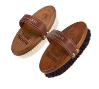 Equimour Duo Lustrant personnalisé - set de brosses avec gravure du nom | 2 brosses pour cheval en bois à poils naturels & gravure personnalisée - set de pansage unique & cadeau pour cavalier