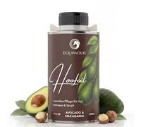 Equimour Huile pour Sabots avec Pinceau - Avocat & Macadamia, 450 ML | Vitamine E pour le sabot, la couronne et la fourchette - brillance naturelle sans film collant