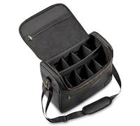 Equimour Sac de pansage pour cheval - Boîte de nettoyage robuste et imperméable en cuir végétalien - Beaucoup d'espace de rangement et compartiments flexibles - Avec sangle de transport - Accessoires