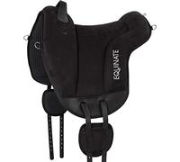 Equinate Coussin d'équitation Hamilton en daim synthétique Noir - Bareback Pad avec dessous en néoprène facile d'entretien - Coussin d'équitation Selle sans arbre