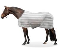 Equinate Couverture Anti-Mouches Guardian Pour Cheval Avec Sangle Croisée Et Coussin D'épaule 155 Cm Gris Argent - Couverture Eczéma Avec Une Protection Efficace Contre Les Mouches Et Les Insectes