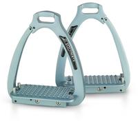 Equinate Florence Lot de 2 étriers de sécurité en aluminium léger avec bras de sécurité et surface antidérapante pour adultes et enfants Bleu gris 12 cm