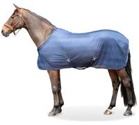 Equinate Guardian Couverture anti-mouches avec sangles croisées et rembourrage au garrot Bleu marine 125 cm - Couverture anti-eczéma avec protection efficace contre les mouches et les insectes