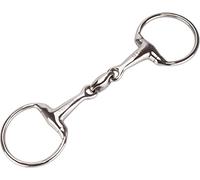 Equinate Mors à tête d'olive en acier inoxydable 16 mm double cassé 12,5 cm - Mors anatomique respectueux de la bouche avec action douce - Indication de la taille gravée au laser