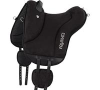 Equinate Newfield Tapis d'équitation en daim synthétique noir - Coussin Bareback avec dessous en néoprène facile d'entretien - Selle sans arbre