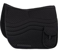 Equinate Odessa Tapis de selle de correction 2 zones pour tapis d'équitation et selle de dressage M noir - Tapis de selle pour cheval et poney avec inserts en mousse à mémoire de forme