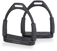 Equinate Oregon Lot de 2 étriers de sécurité, 12 cm, noir mat, avec surface antidérapante en caoutchouc, pour adultes et enfants, soulage les chevilles