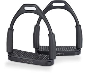 Equinate Oregon Lot de 2 étriers de sécurité, 12 cm, noir mat, avec surface antidérapante en caoutchouc, pour adultes et enfants, soulage les chevilles