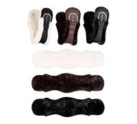 Equinate Sangle western classique avec peau d'agneau synthétique - Sangle de selle anatomique Western Ceinture ventrale 65 70 75 80 85 90 cm Marron naturel noir (90 cm)