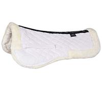 Equinate Sidney Coussin de selle rembourré avec peau d'agneau synthétique Cheval poney M Blanc