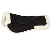 Equinate Sidney Coussin de selle rembourré avec peau d'agneau synthétique Cheval poney M Noir