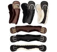 Equinate Western Sangle de selle anatomique avec peau d'agneau synthétique Noir 80 cm