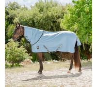 Equinavia Brisk - Moustiquaire en maille pour cheval avec cache-cou amovible | Couverture prolongée durable avec protection UV UPF 45 | Drap pour chevaux - Bleu clair - 198,1 cm