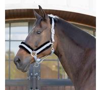 Equinavia Valkyrie Licol de cheval ultra polaire | Licol de sécurité rembourré réglable en polaire avec sangle en nylon - Gris ardoise/noir - Cob