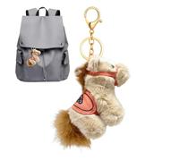 Equine Bag Charm- Premium Synthetic Leather, Fine Precision Stitching Trim, | 3.93in High Plush Stuffed Animal Bag Charm Horse Bag Men Family Girlfriend Girl Boy Kids Birthday Tote Backpack Room Decor