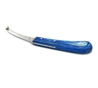 Equine Care Couteau à sabot pour droitier - Lame étroite en acier J2 super tranchant, poignée ergonomique en feuille - Outil de maréchier professionnel pour cheval, vache, chèvre et sabot -