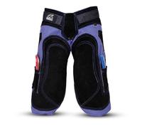 Equine Care Tablier de maréchal 4 poches à couteaux et 2 aimants pour clous en cuir et toile Bleu et noir 65 cm