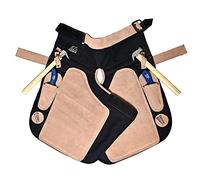 Equine Care Tablier de maréchier pour homme 63,5 cm en daim de vache et toile, taille réglable de 71,1 à 132,1 cm, 2 boucles pour marteau, poches pour couteau à sabots et aimants à ongles, maille