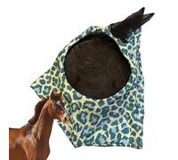 Equine Fly - Protection complète du visage de cheval, bouclier anti-mouches pour cheval | Motif imprimé guépard - Produit de soins équins respirant, confortable pour les spectacles