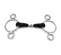 Equine Smile ES0239 Mors à 3 anneaux en caoutchouc simple cassé avec caoutchouc en acier inoxydable Épaisseur 20 mm (12,5 cm)