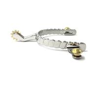 Equine Smile ES1065 Western Éperons en acier inoxydable Motif corde avec roue solaire Cuivre Rowel Cowboy Éperons d'équitation Équestres pour chevaux Bateau Roper Spurs