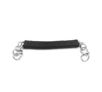 Equine Smile ES3019 Chaînes de menton en cuir, nylon et acier inoxydable avec double chaîne torsadée (double chaîne/nylon noir)