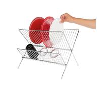 EQUINOX 517602 Egouttoir Vaiselle INOX chromé - Egouttoir Pliable L 38 cm x l 30 cm x H 24 cm Acier Inoxydable chromé - Jusqu'à 22 Assiettes