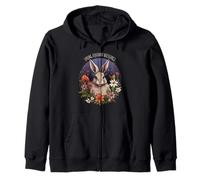 Équinoxe de Printemps bénédictions Lapin Floral païen Nature Art Sweat à Capuche