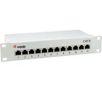 Equip 10" Patchpanel 12x RJ45 Cat6 FTP 1HE hellgrau