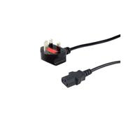 Equip 112304 Câble d'alimentation Noir 10m IEC C13 vers BS 1363 10A 250V H05VVH2-F 3x0.75mm² Connecteur Coudé 90° Certifié UKCA REACH VDE RoHS