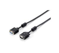 Equip 118802: Câble VGA 5m, Connecteurs VGA (D-Sub) Mâle/Femelle, Résolution Max 1400x1050, Ferrite, Conforme RoHS, Noir