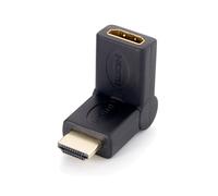 Equip 118911 Adaptateur HDMI Mâle vers HDMI Femelle Contacts Or, Corps PVC Noir, 70x21x11mm, Conforme RoHS
