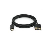 Equip 119338 Câble DisplayPort mâle vers VGA (HD15) mâle 2m, résolution 1920x1200, conforme RoHS, connecteurs droits, noir