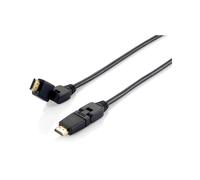 Equip 119363 Câble HDMI 2.0 3m, Connecteurs Mâle/Mâle Pivotants, Contacts Or, AWG26, 4K/60Hz, ARC, HDMI Ethernet Channel, RoHS