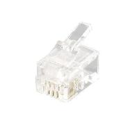 Equip 121111 : Connecteurs RJ-11 (4P4C) Transparents, Lot de 100. Dimensions unitaires: 7.62x12.3x7.2mm, Poids unitaire: 0.5g. Conditionnement: 200x25x140mm.