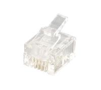 Equip 121121 Connecteur RJ-12 (6P4C) Transparent, Non Blindé, Dimensions 9.65x12.3x7.2mm, Sachet de 100, Poids Unitaire 0.6g